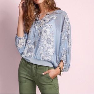 Cabi Sirena Floral Stripe Dolman Blouse